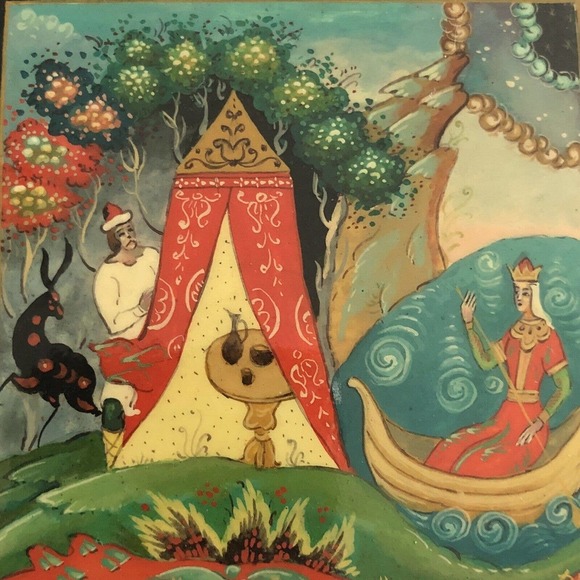 Vintage Russian USSR Lacquer Box Hand Painted 3'' W/ Signature - Picture 5 of 8